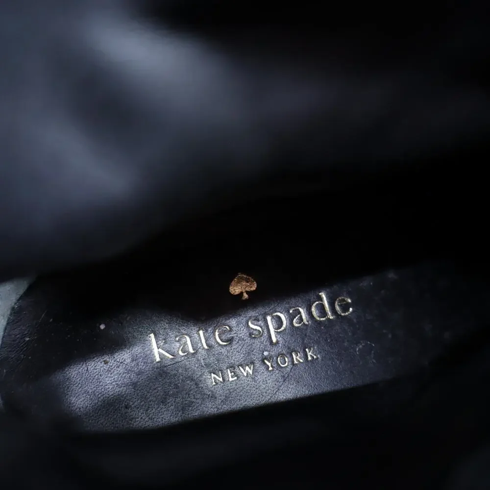 KATE SPADE Sabina Moto Ankle Boot Black Leather Double Buckle Women's 7